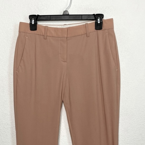 Theory Blush Pink Wool Mid Rise Flat Front Straight Leg Trouser Pants Size 4 - Picture 4 of 8